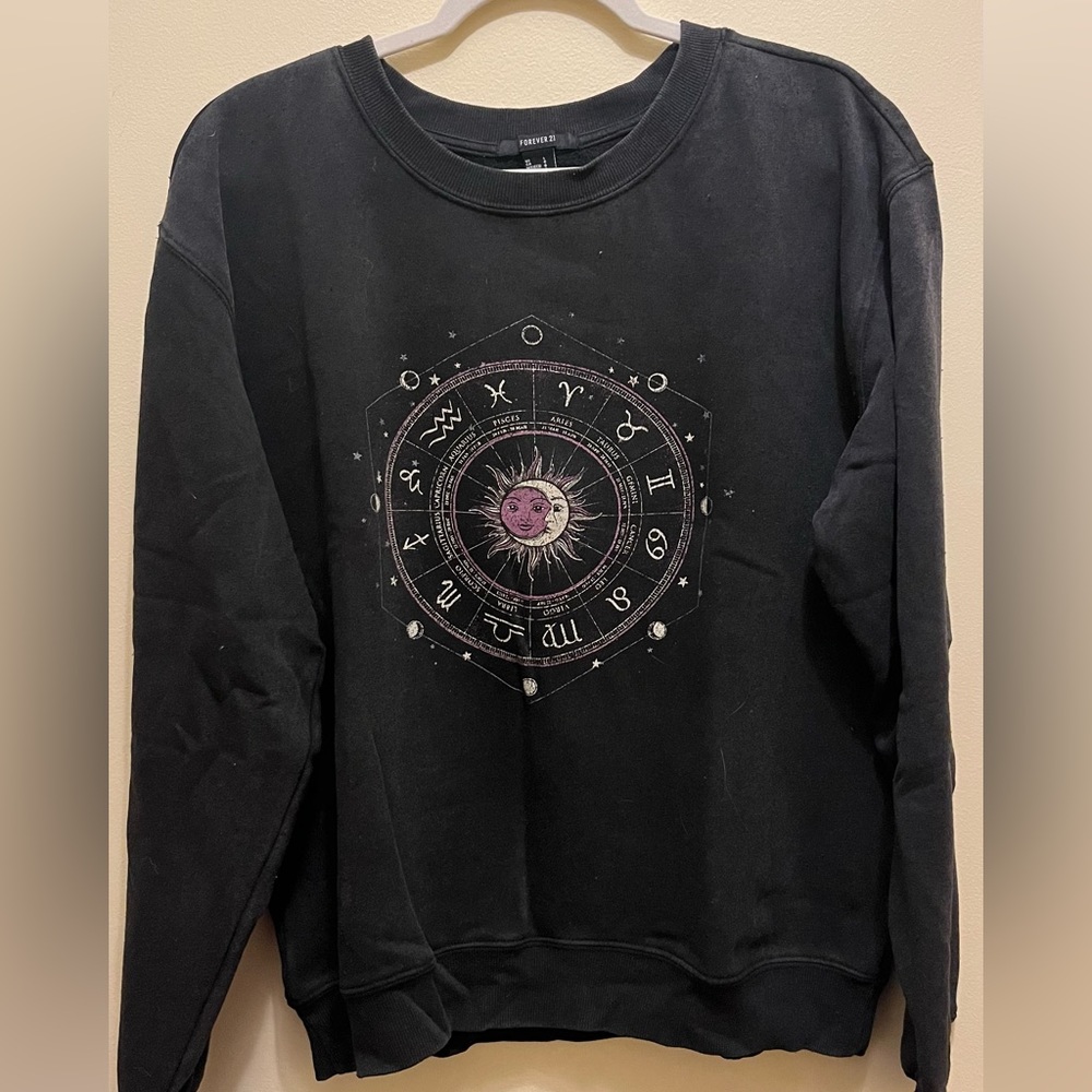 Black astrological crewneck